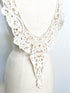 Ecru Cotton Floral Lace Applique for Back Top Large